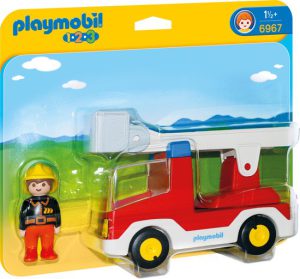 PLAYMOBIL 1.2.3 Brandweerwagen met ladder - 6967