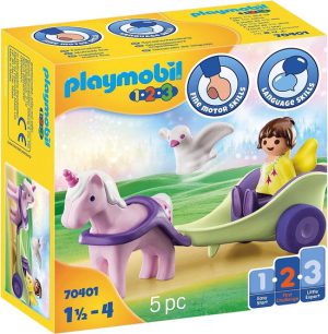 PLAYMOBIL 1.2.3 Eenhoornkoets met fee - 70401