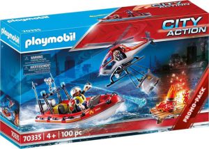 PLAYMOBIL City Action Brandweermissie met helikopter en boot - 70335