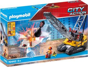 PLAYMOBIL City Action Kabelgraafmachine met bouwonderdeel - 70442