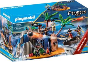 PLAYMOBIL Pirates Pirateneiland met schuilplaats voor schatten - 70556