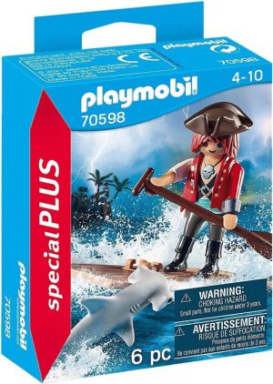 PLAYMOBIL Special Plus Piraat met vlot en hamerhaai - 70598